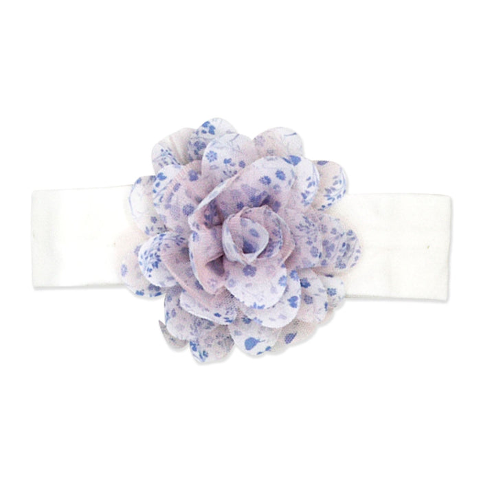 Blue Flower Baby Headband & Sock Set – 3pc (0–6 Months)