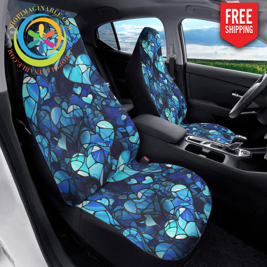 Blue Is My Heart Cloth Car Seat Covers
