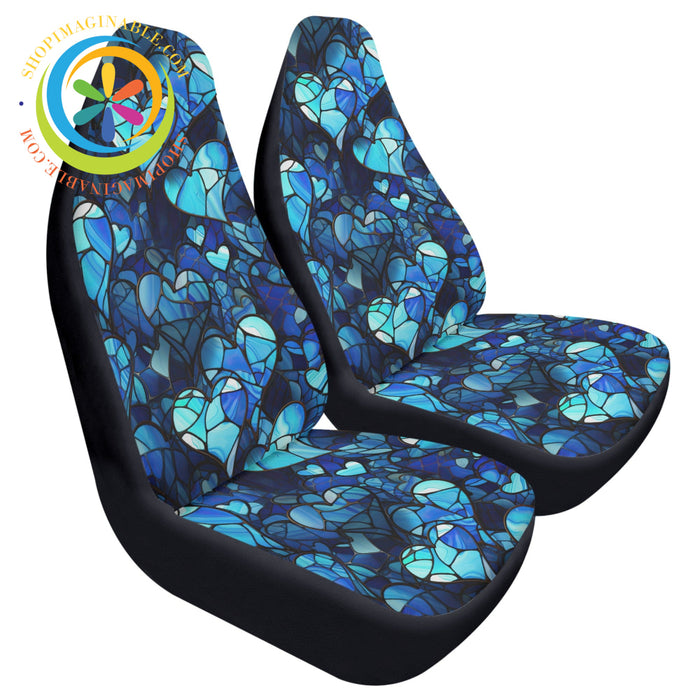 Blue Is My Heart Cloth Car Seat Covers
