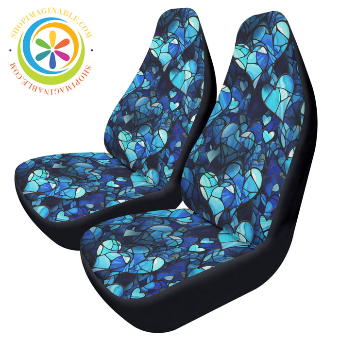 Blue Is My Heart Cloth Car Seat Covers