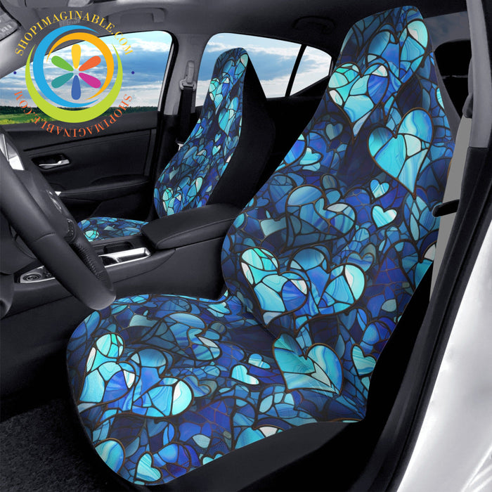Blue Is My Heart Cloth Car Seat Covers