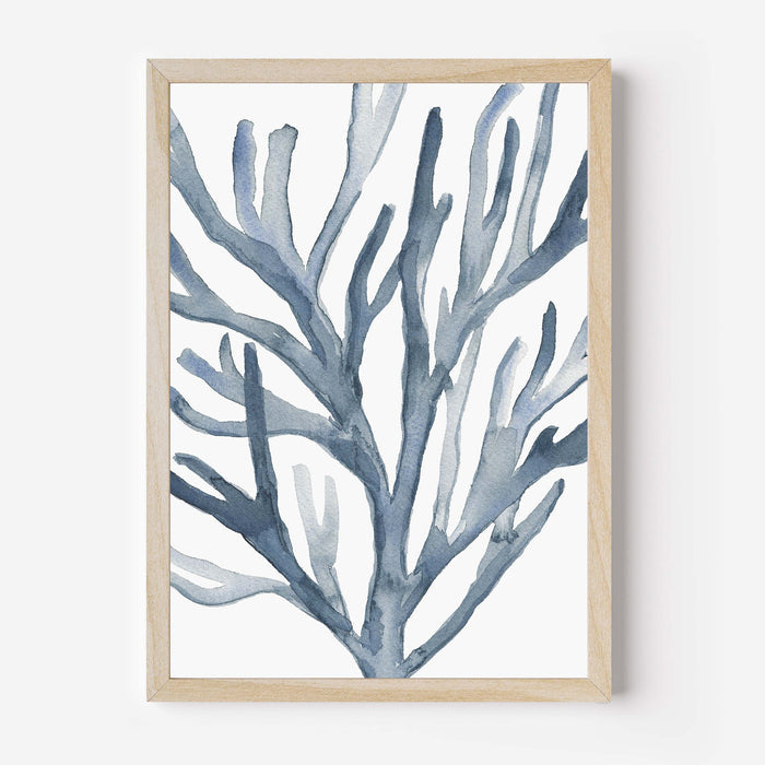 Blue Seaweed Coral Watercolor No. 2 - Jetty Home