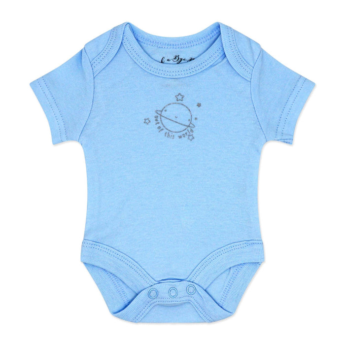 Blue Space 5 Piece Baby Layette Gift Set – 100% Cotton