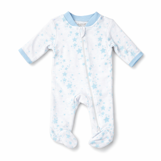 Blue Star Zip Baby Sleeper| One Piece – 100% Cotton
