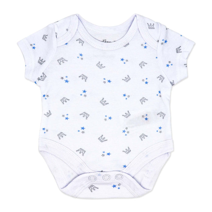 Blue Teddy Bear 5 Piece Baby Layette Gift Set – 100% Cotton