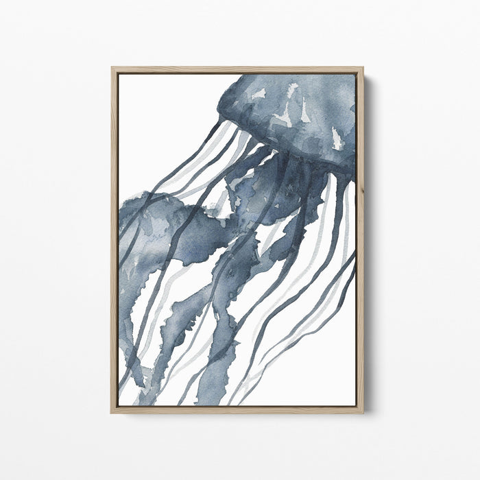 Blue Watercolor Jellyfish No. 1 - Jetty Home
