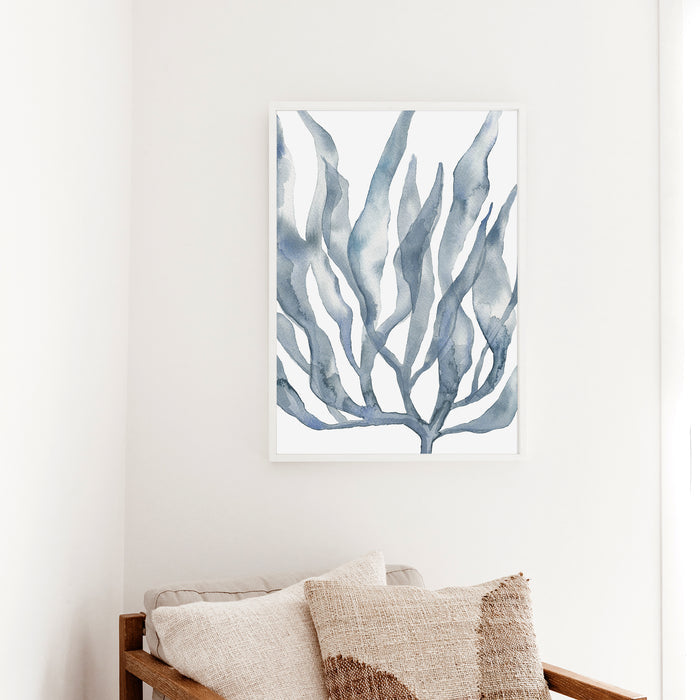 Blue Watercolor Seaweed Painting No. 2  - Art Print or Canvas - Jetty Home