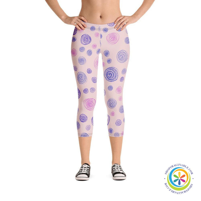 Blushing Dots Capri Cropped Leggings-ShopImaginable.com