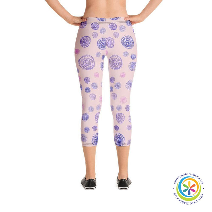 Blushing Dots Capri Cropped Leggings-ShopImaginable.com
