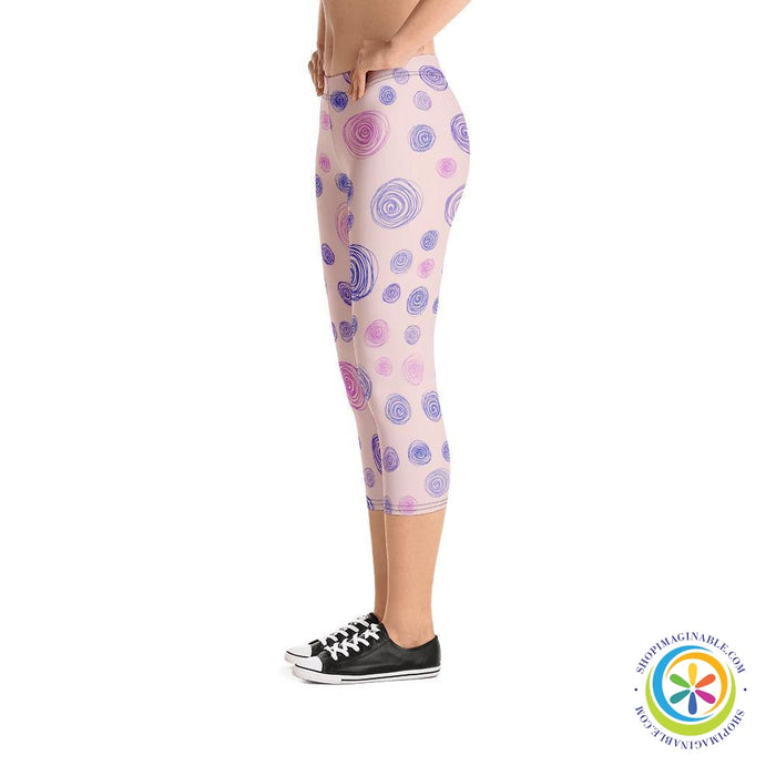 Blushing Dots Capri Cropped Leggings-ShopImaginable.com