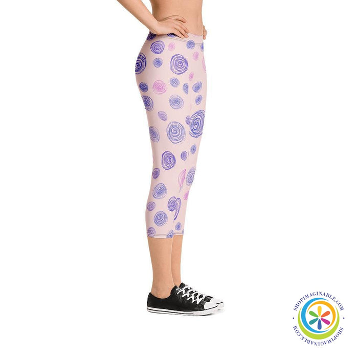 Blushing Dots Capri Cropped Leggings-ShopImaginable.com