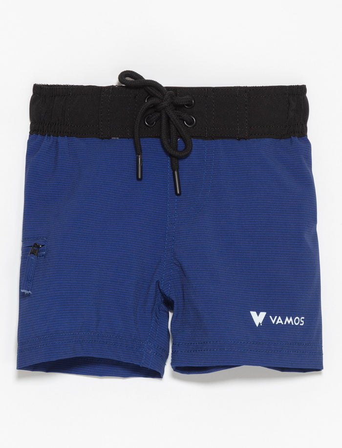 Boardshort deux tons à taille élastique