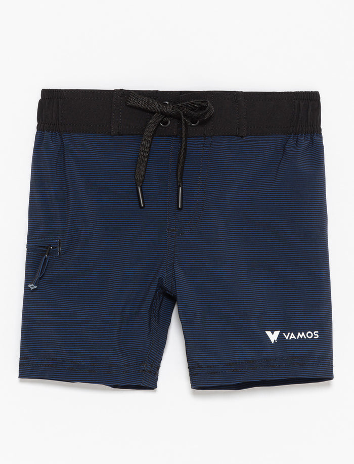 Boardshort deux tons à taille élastique