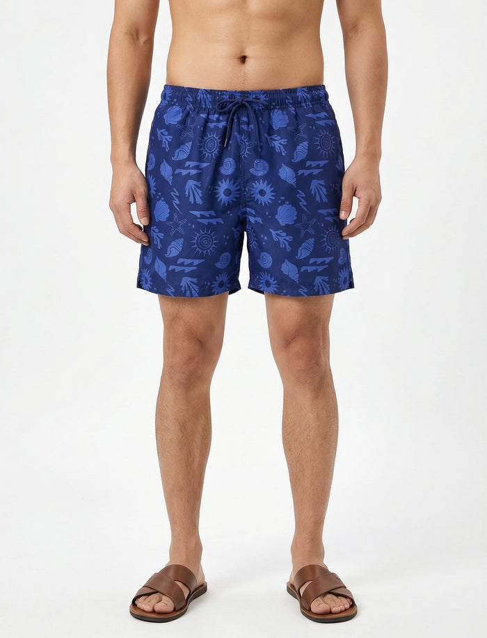 Boardshort imprimé à taille élastique
