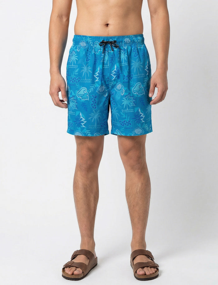 Boardshort imprimé à taille élastique