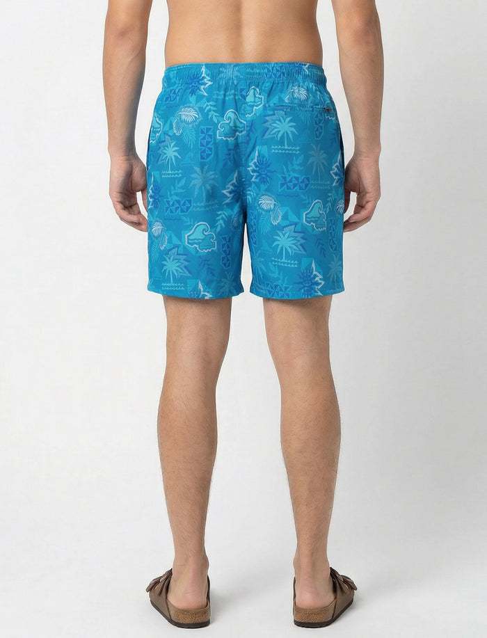 Boardshort imprimé à taille élastique