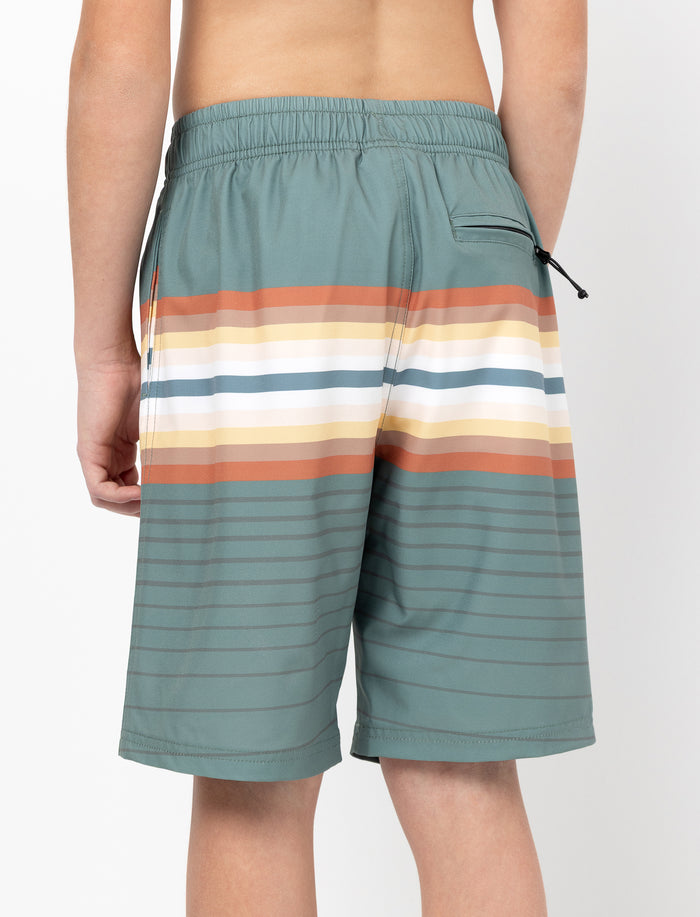 Boardshort rayé avec taille élastique