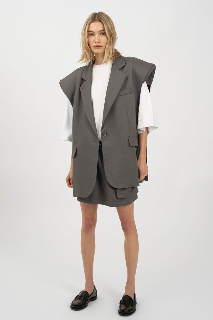 BOBBY Blazer Vest Dark Grey
