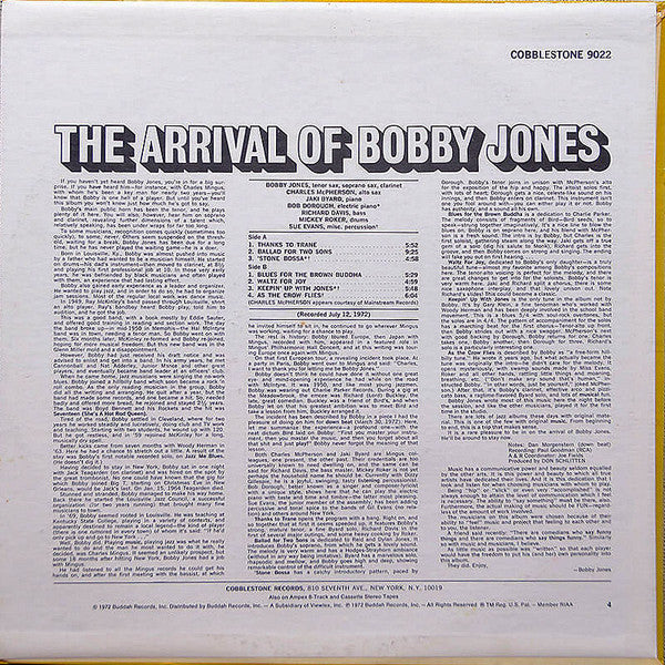 Bobby Jones (2) - Arrival Of Bobby Jones (LP) [US] 1st (Near Mint (NM or M-))
