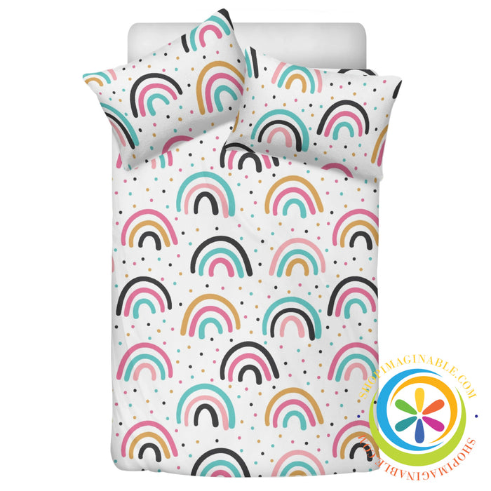Boho Rainbow Striped Bedding Set