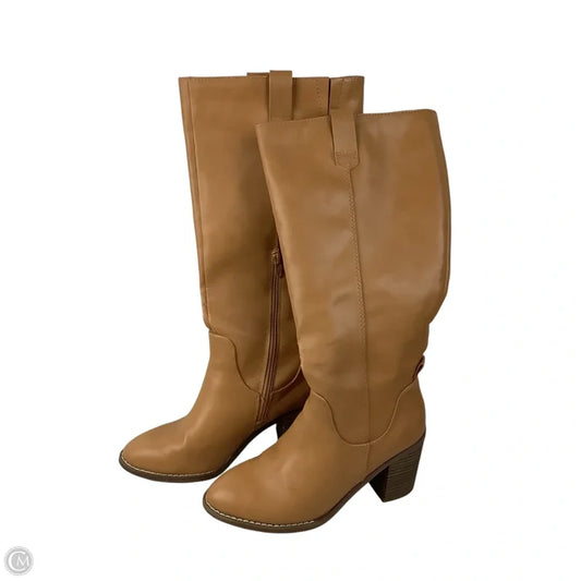 Boots Knee Heels By Universal Thread In Brown, Size: 8