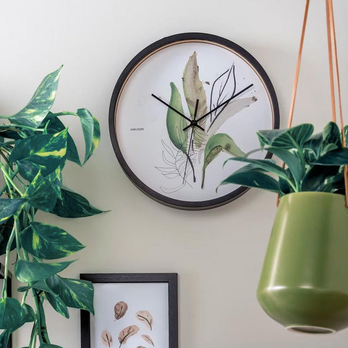 Karlsson Botanical Leaves Wall Clock (26cm) | Koop.co.nz