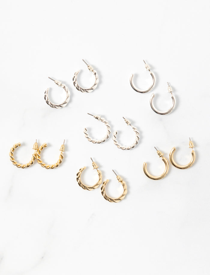 Boucles d’oreilles variées – paquet de 6
