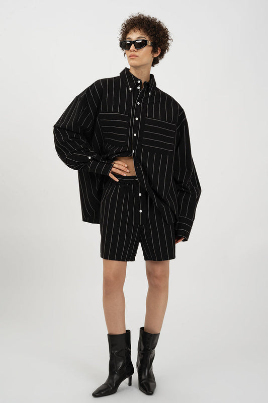BRINO Shirt Black Striped