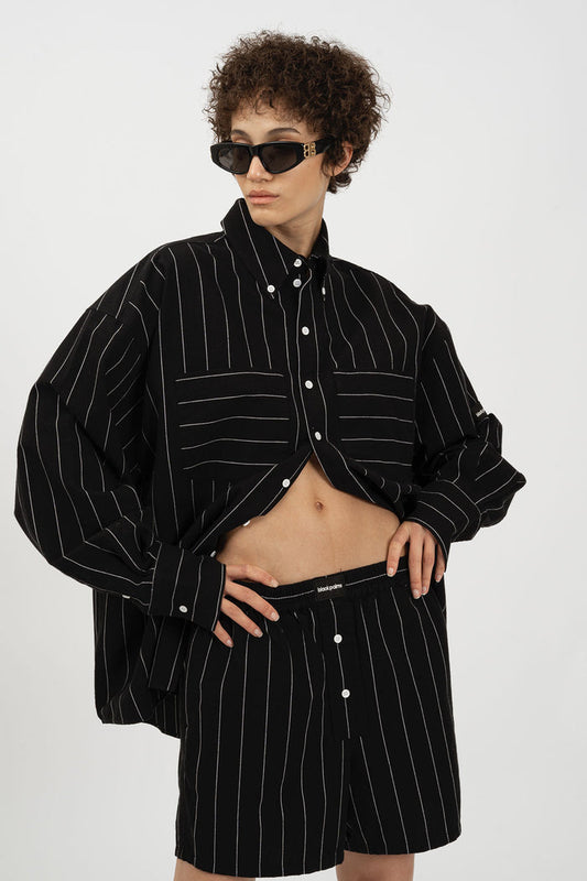 BRINO Shorts Black Striped