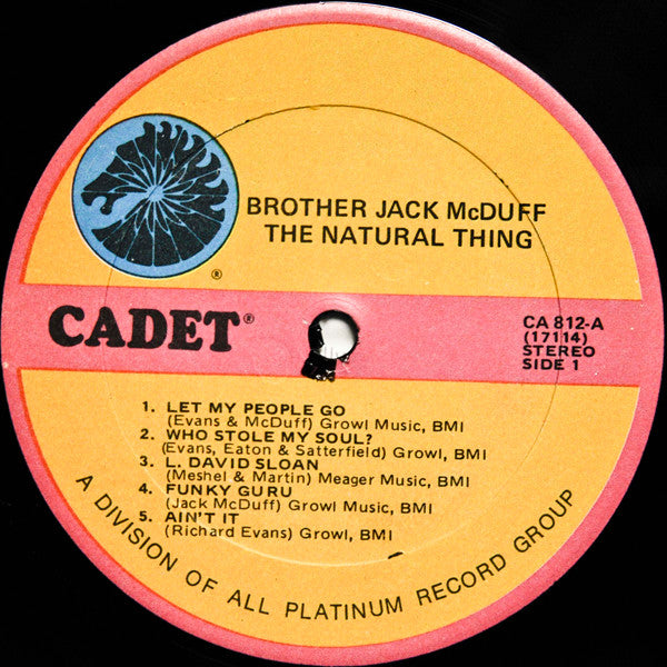 Brother Jack McDuff - The Natural Thing (LP) [US] RP (Very Good Plus (VG+))