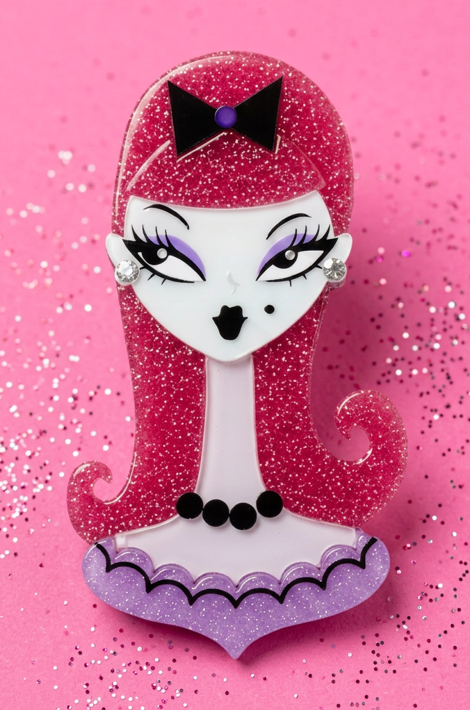 Bubblegum Boo Spooky Doll Brooch by Miss Fluff x Lipstick & Chrome
