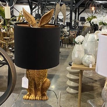 Le Forge Bunny Lamp - Black (43cm) | Koop.co.nz