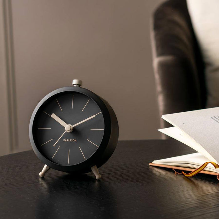 Karlsson Button Alarm Clock - Black | Koop.co.nz