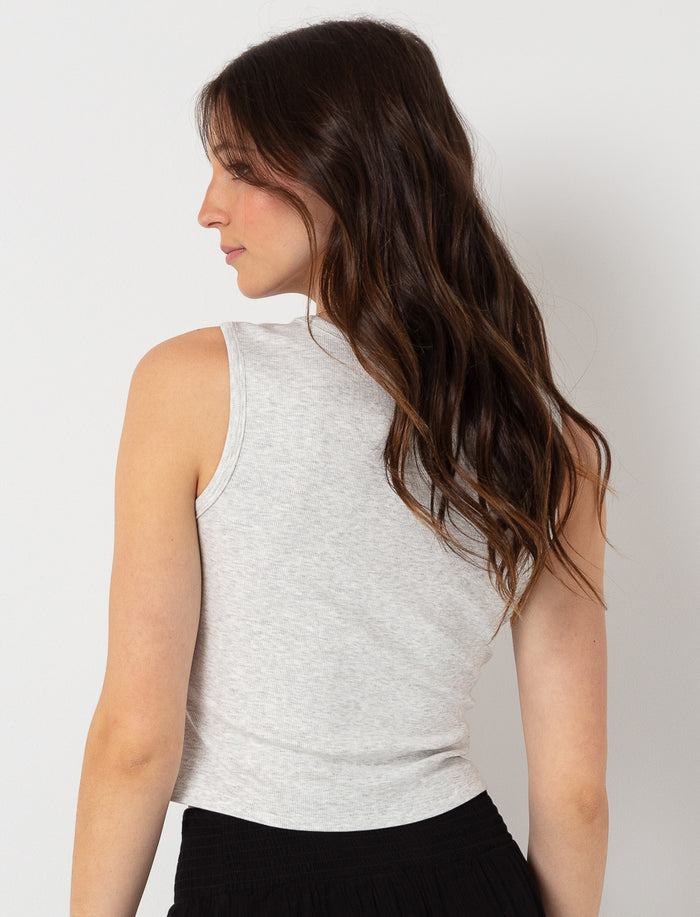 Camisole côtelée à boutons