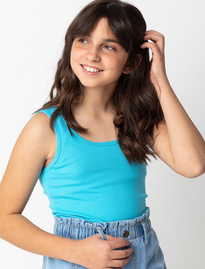 Camisole courte côtelée