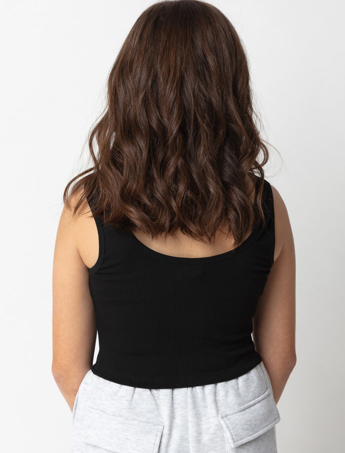 Camisole courte côtelée