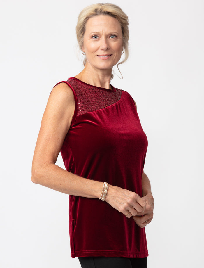Camisole en velours à paillettes