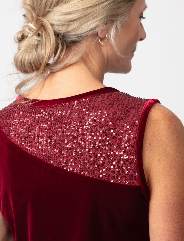 Camisole en velours à paillettes
