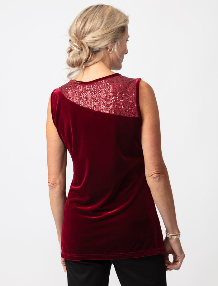 Camisole en velours à paillettes
