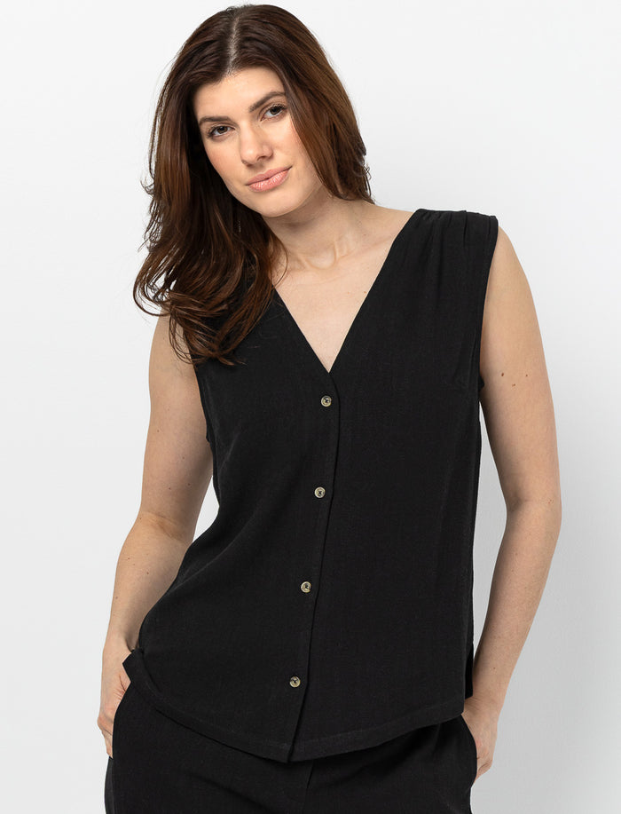 Camisole unie en lin