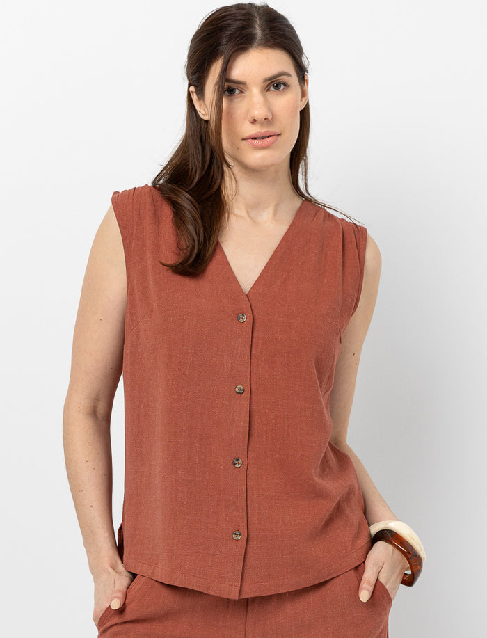 Camisole unie en lin