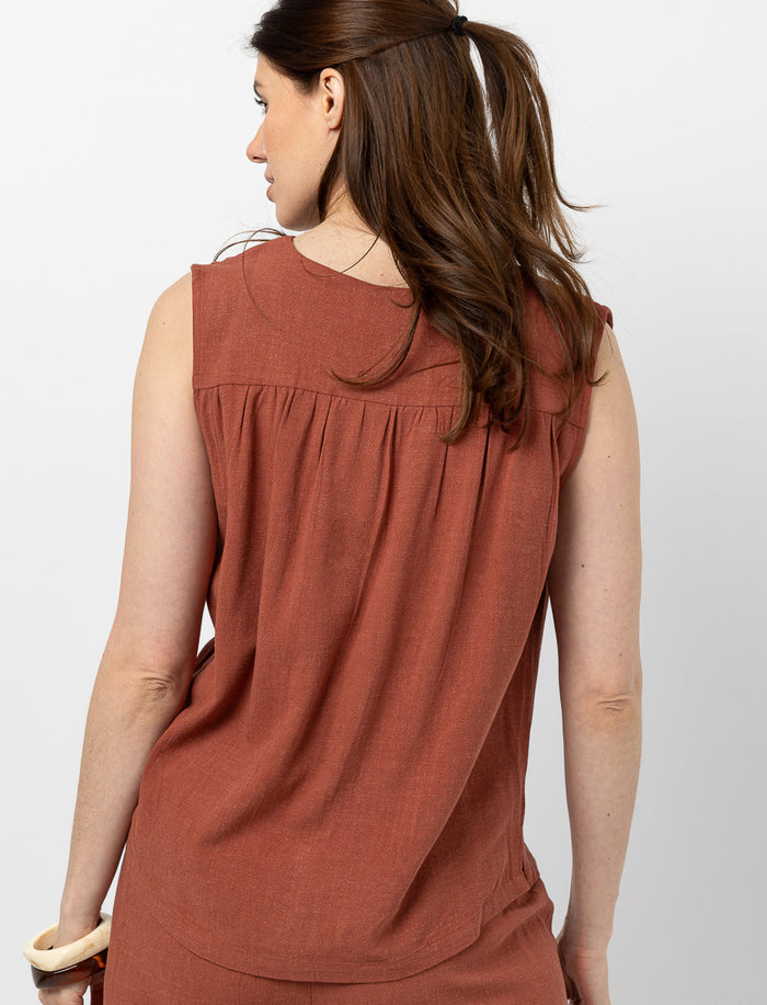 Camisole unie en lin