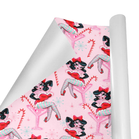 Candy Cane Martini Girl • Gift Wrap Paper 3 Rolls