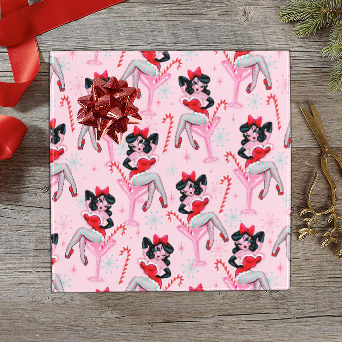 Candy Cane Martini Girl • Gift Wrap Paper 3 Rolls