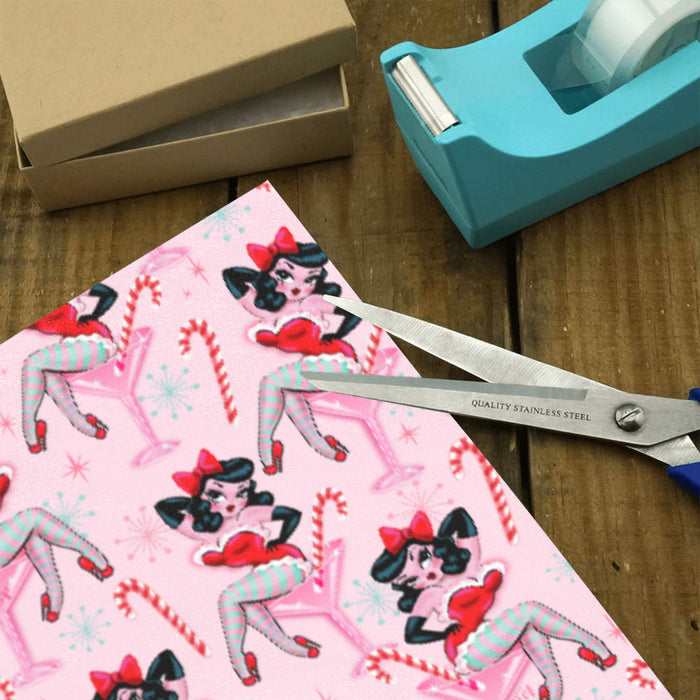 Candy Cane Martini Girl • Gift Wrap Paper 3 Rolls