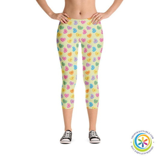Candy Heart's Sweethearts Capri Cropped Leggings-ShopImaginable.com