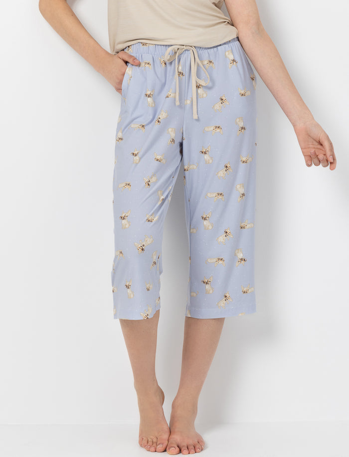 Capri de pyjama à motif pour femme