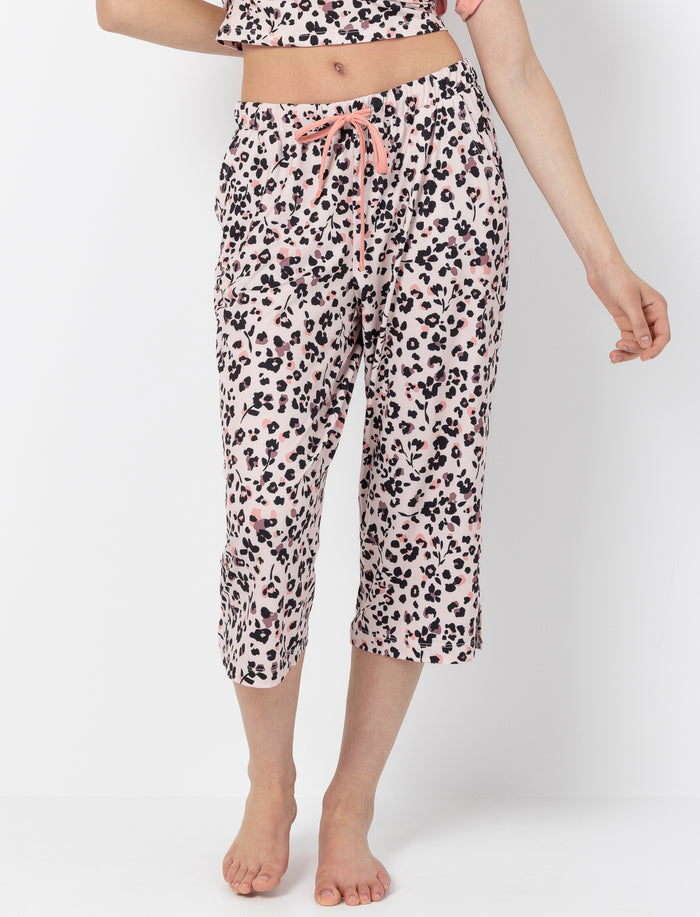 Capri de pyjama à motif pour femme