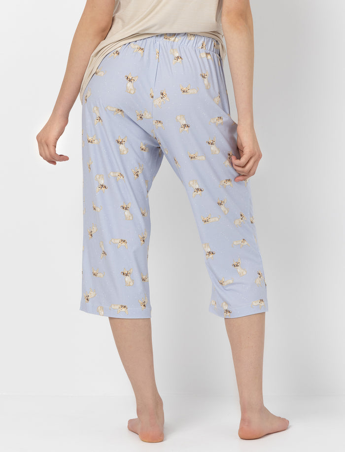 Capri de pyjama à motif pour femme