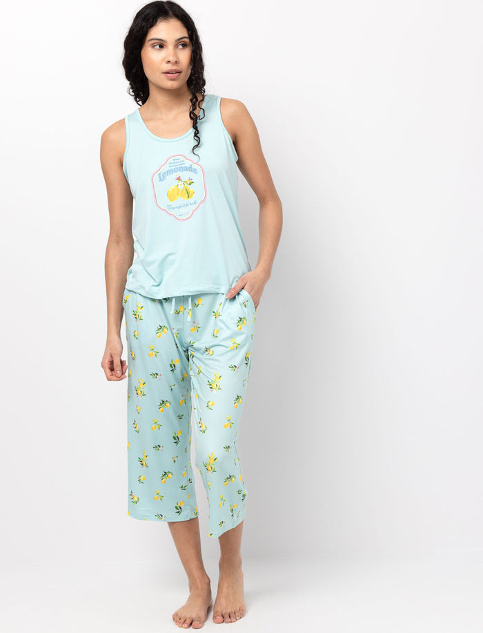 Capri de pyjama à taille élastique